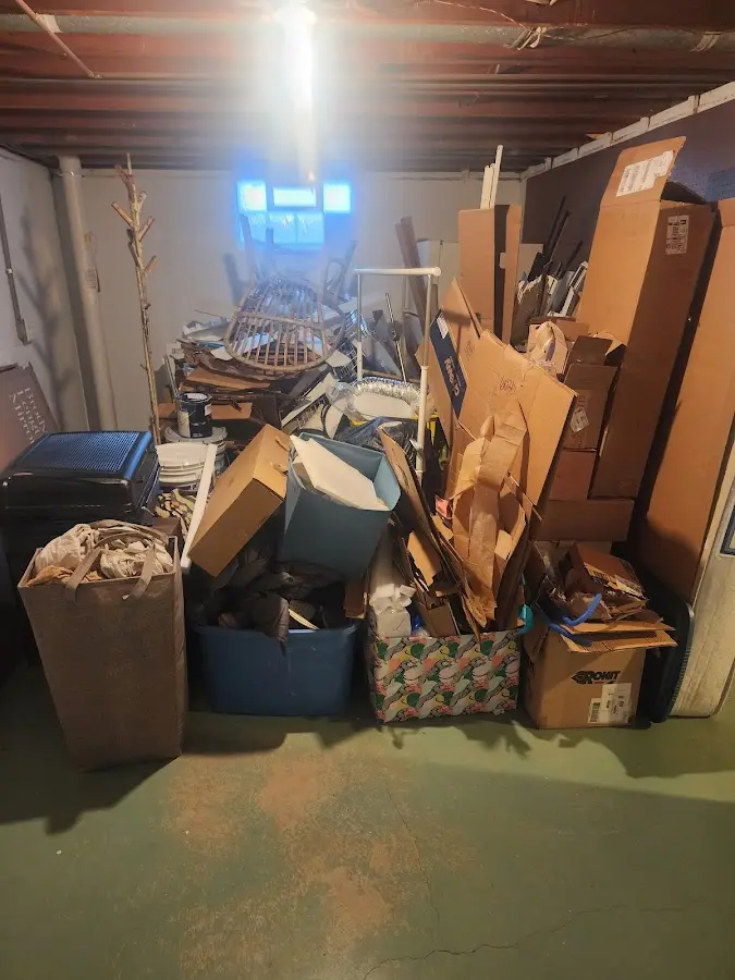 Roll-off dumpster container at job site for 4 Yard Dumpster Rental in Whitewater